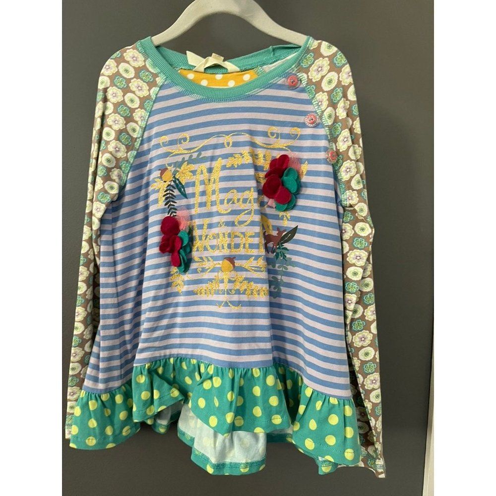 Matilda Jane Glimmer Tunic shirt girls size 6.